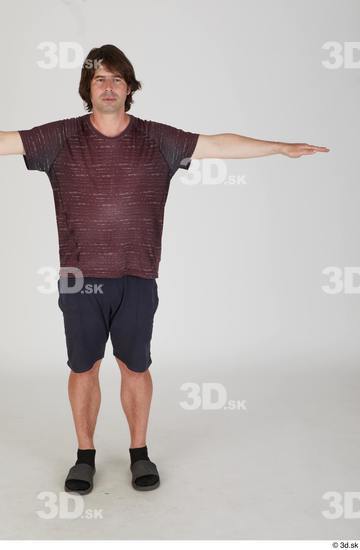 Whole Body Man T poses White Casual Slim Standing Street photo references