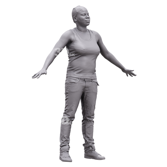 Whole Body Woman Black 3D Artec Bodies