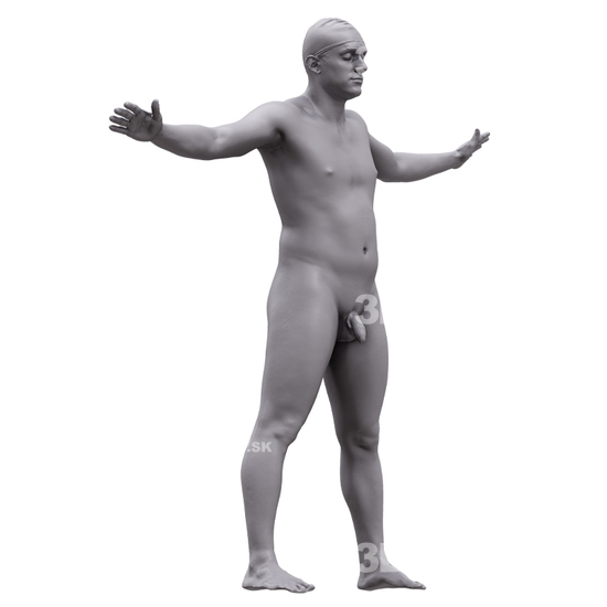 Whole Body Man White 3D Artec Bodies
