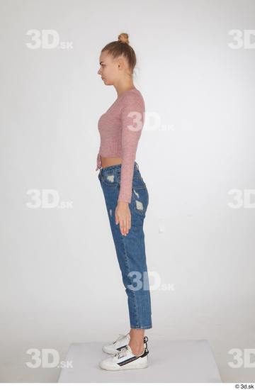 Woman White Slim Female Studio Poses