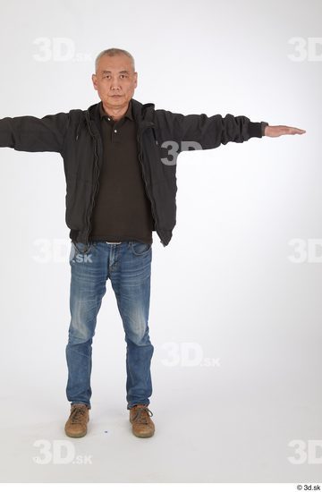 Whole Body Man T poses Asian Casual Slim Standing Street photo references