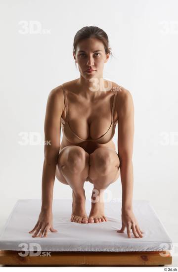 Woman White Slim Female Studio Poses