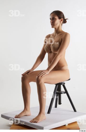 Woman White Slim Female Studio Poses