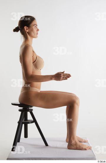 Woman White Slim Female Studio Poses