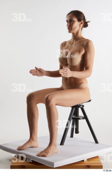 Woman White Slim Female Studio Poses