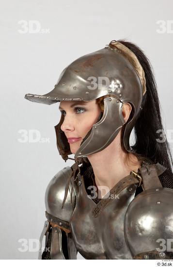 Head Hair Woman White Army Historical Helmet Studio photo references