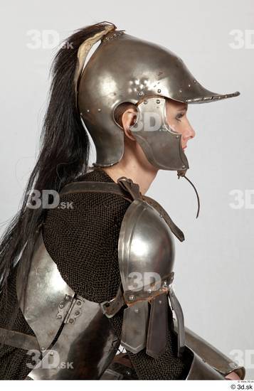 Head Hair Woman White Army Historical Helmet Studio photo references