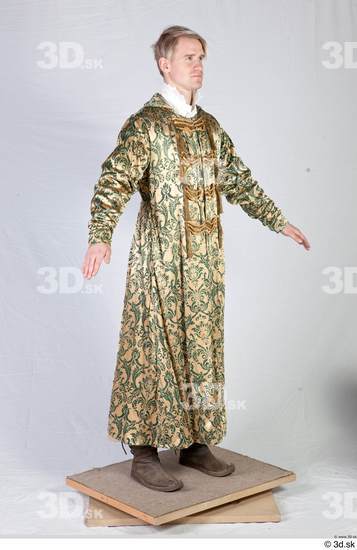 Whole Body Man White Historical Coat Costume photo references