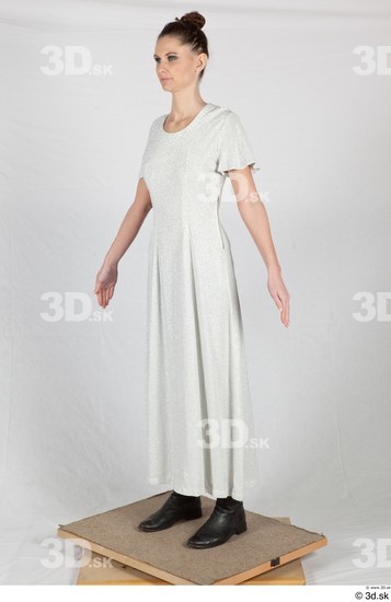 Whole Body Woman White Dress Costume photo references