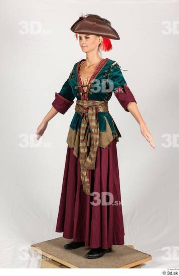 Whole Body Woman White Historical Costume photo references