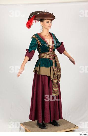 Whole Body Woman White Historical Costume photo references