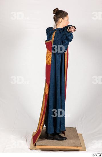 Whole Body Woman T poses White Historical Costume photo references