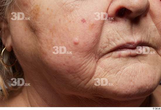 and more Face Woman White Wrinkles Face Skin Textures