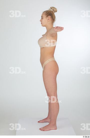 Woman White Slim Female Studio Poses