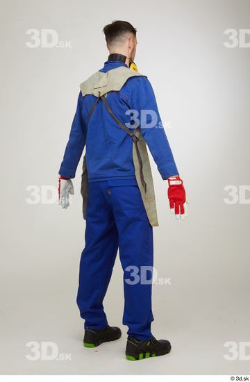 Whole Body Man White Uniform Slim Studio photo references