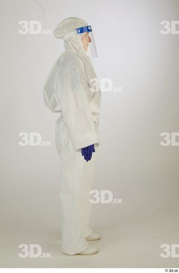 Woman White Uniform Overal Slim Studio photo references