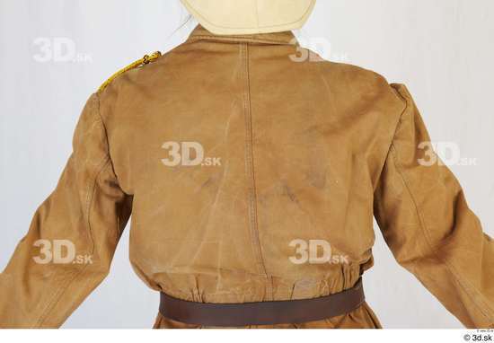 Upper Body Woman White Army Belt Jacket Studio photo references