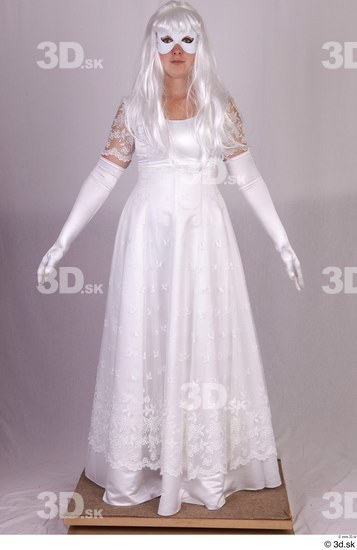 Whole Body Woman White Mask Costume photo references