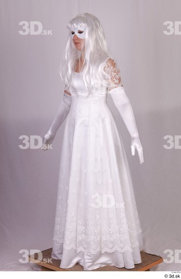 Whole Body Woman White Mask Costume photo references
