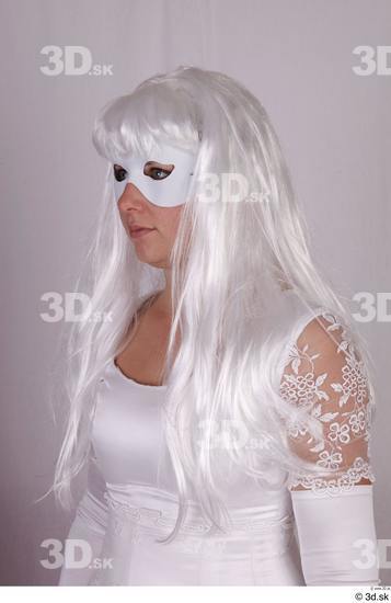Upper Body Head Woman White Mask Costume photo references