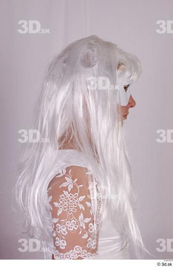 Upper Body Head Woman White Mask Costume photo references