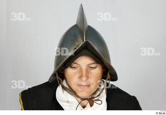 Head Woman White Army Historical Helmet Studio photo references