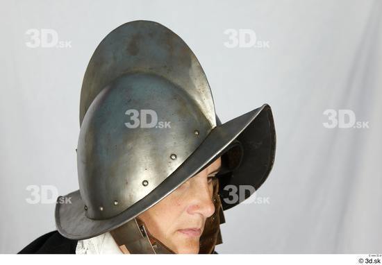 Head Woman White Army Historical Helmet Studio photo references