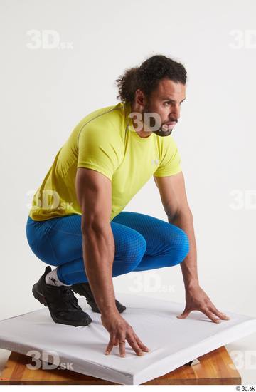 Man Black Muscular Male Studio Poses