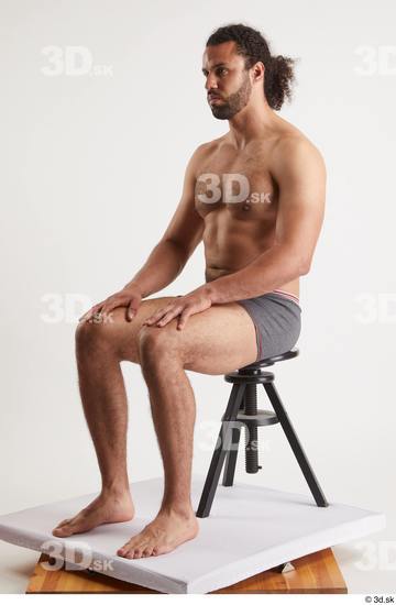 Man Black Muscular Male Studio Poses