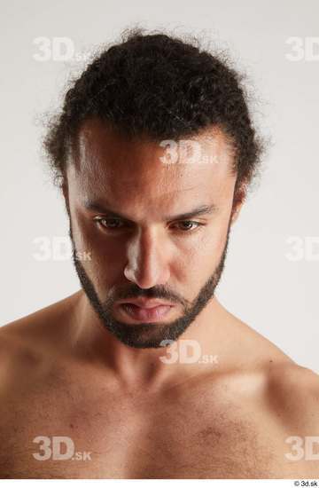 Head Man Black Muscular Studio photo references