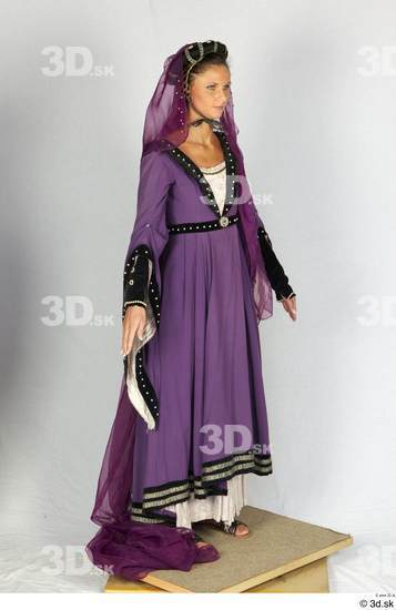 Whole Body Woman White Historical Costume photo references