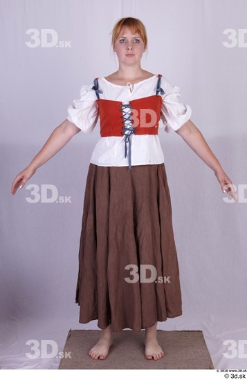 Whole Body Woman White Historical Costume photo references