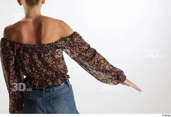 Arina Shy  arm back view carmen long sleeve t shirt casual flexing  jpg