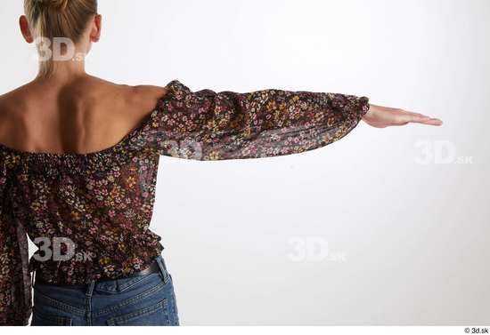 Arina Shy  arm back view carmen long sleeve t shirt casual flexing  jpg