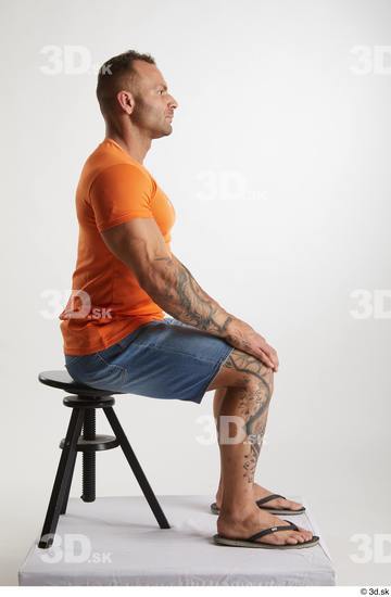 Man White Muscular Male Studio Poses