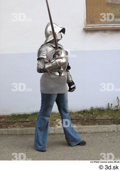 Whole Body Woman Pose with sword White Army Historical Studio photo references