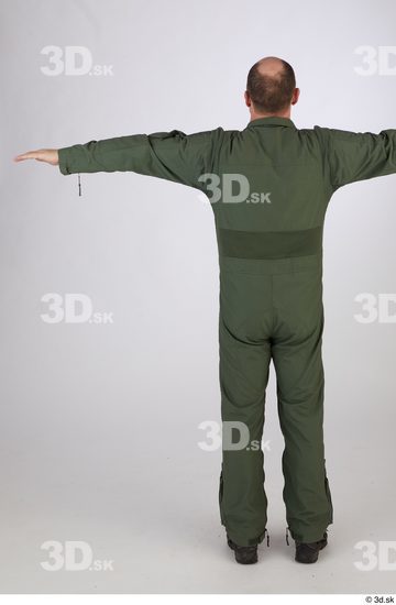 Whole Body Man T poses White Army Uniform Athletic Standing Street photo references