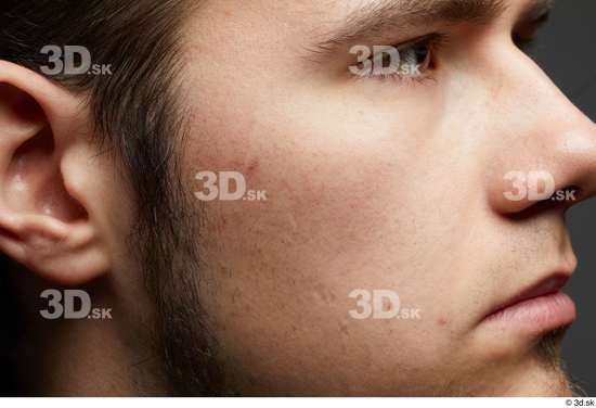 Eye Face Mouth Nose Cheek Ear Hair Skin Man White Slim Studio photo references