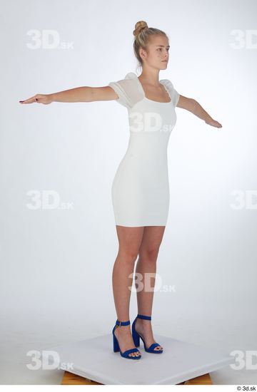 Woman White Slim Female Studio Poses