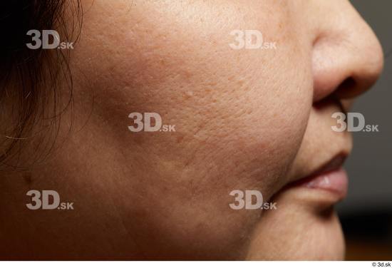Face Nose Cheek Skin Woman Asian Chubby Wrinkles Studio photo references