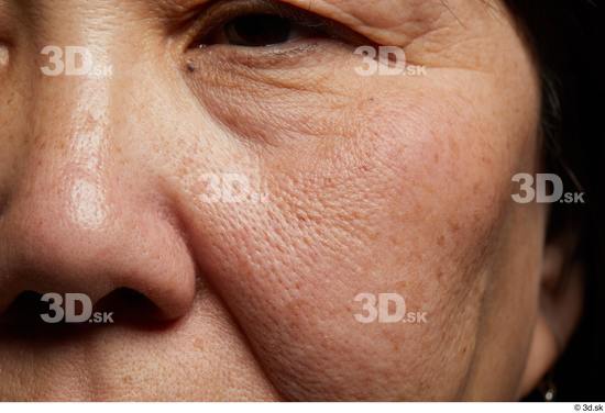 Eye Face Nose Cheek Skin Woman Asian Chubby Wrinkles Studio photo references