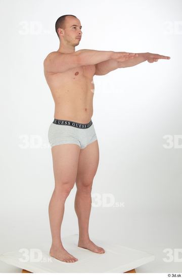 Man White Muscular Male Studio Poses