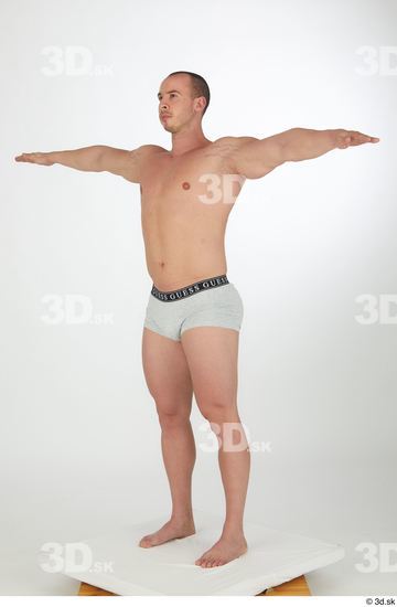 Man White Muscular Male Studio Poses