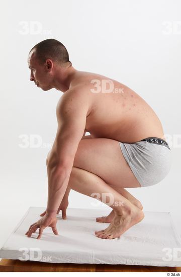 Man White Muscular Male Studio Poses