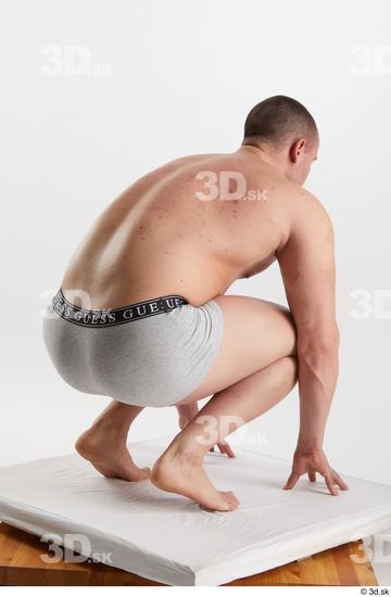 Man White Muscular Male Studio Poses