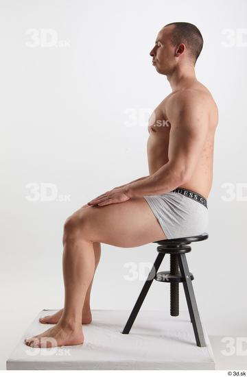 Man White Muscular Male Studio Poses