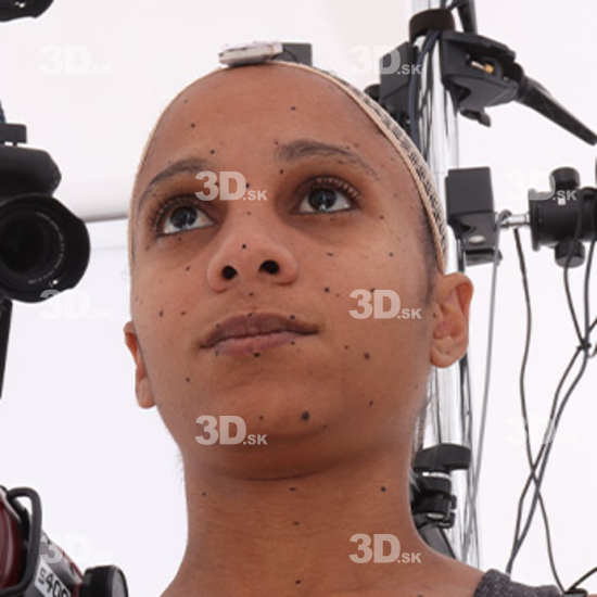 Head Woman Black 3D Source Images