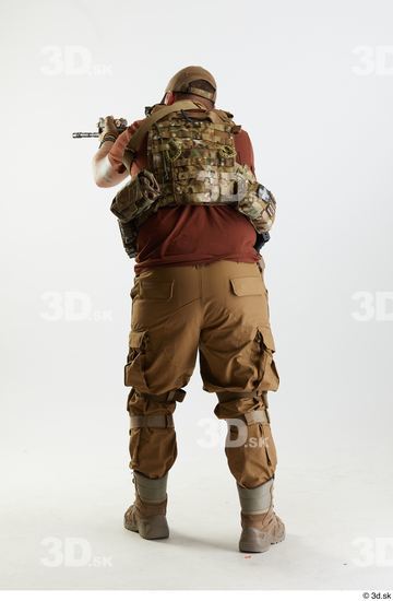 Whole Body Weapons-Rifle Man Pose with machine rifle White Army Athletic Bearded Studio photo references