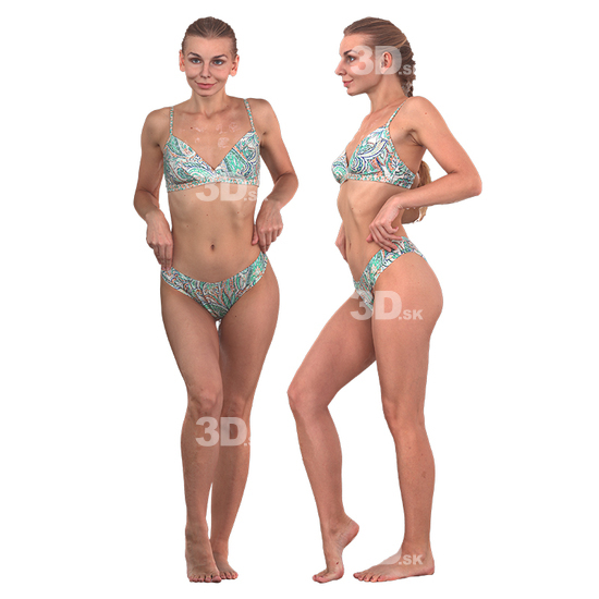 Whole Body Woman White 3D Scan Daily Pose