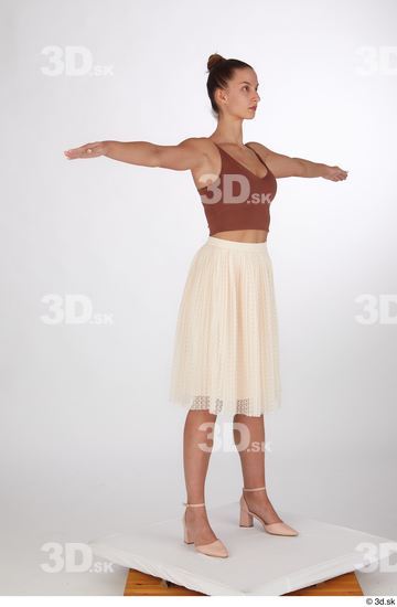 Woman White Slim Female Studio Poses